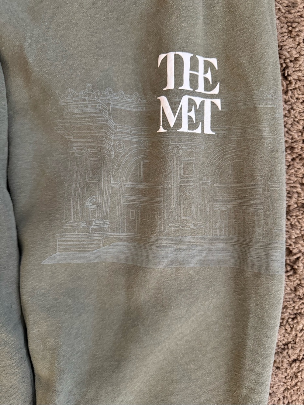The Met Olive Green Graphic Sweater - Unbranded